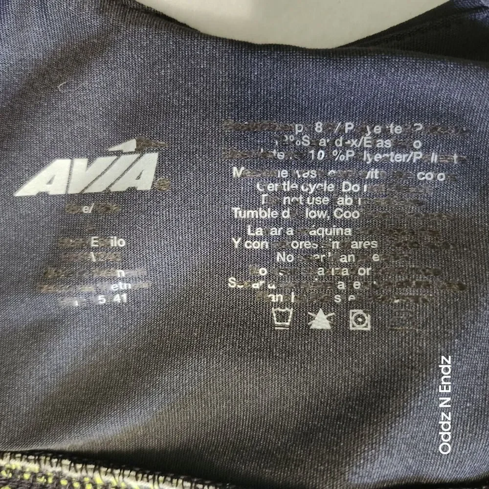 Avia Women's Sports Bra Yellow‎ & Black Zigzag Design Size M